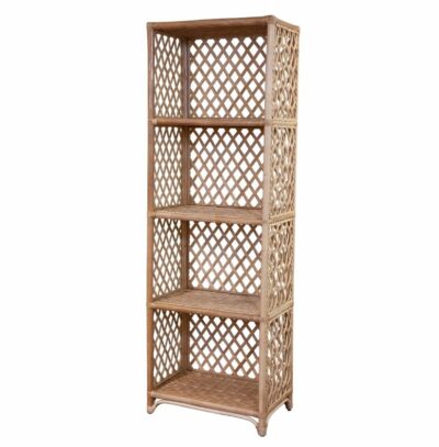Wicker Trellis Etagere with Lattice Detail