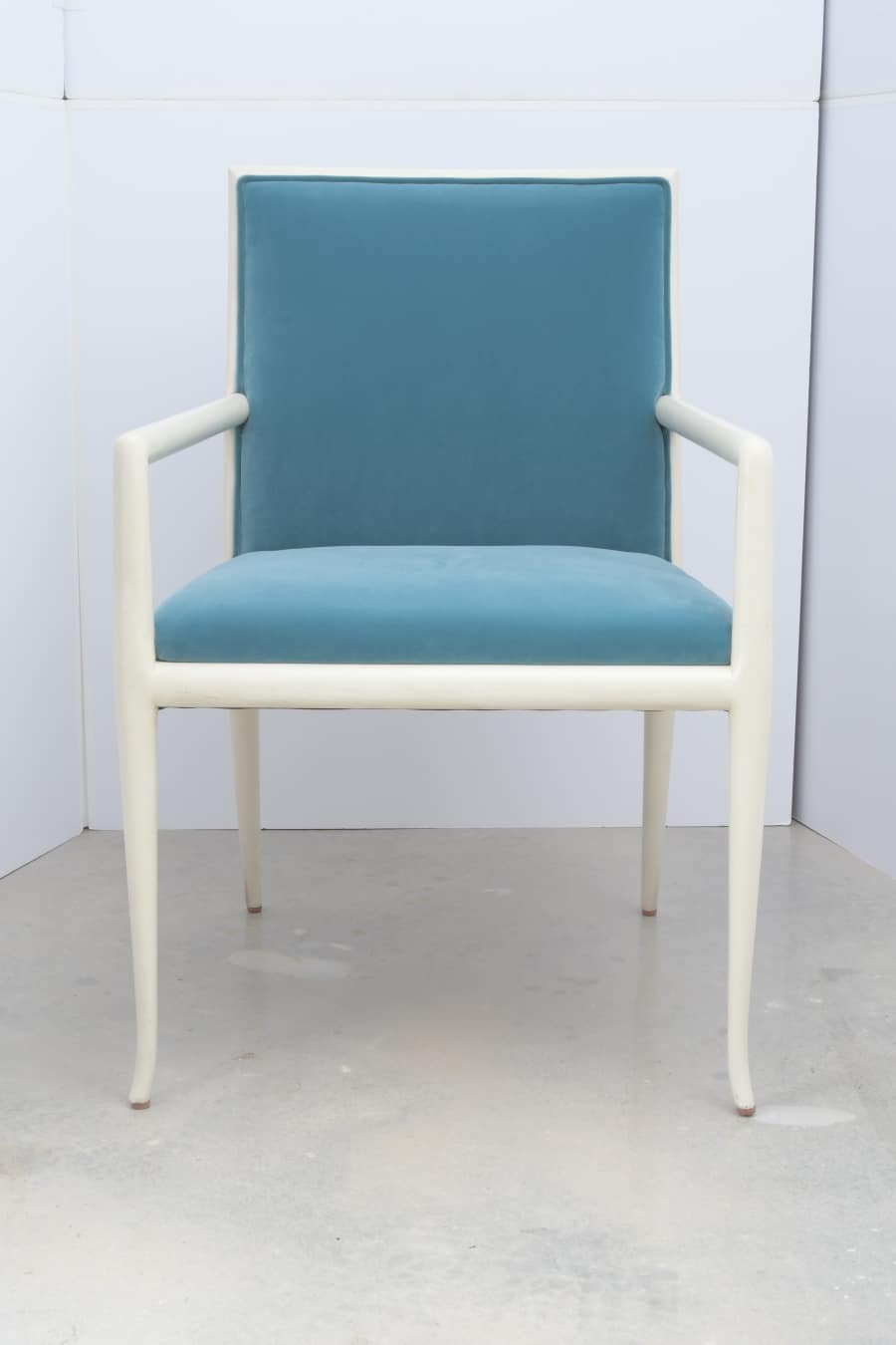 Ivory Voss Arm Chair with Teal Upholstery