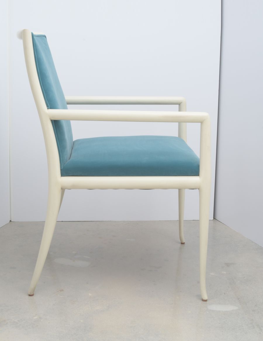 Ivory Voss Arm Chair with Teal Upholstery