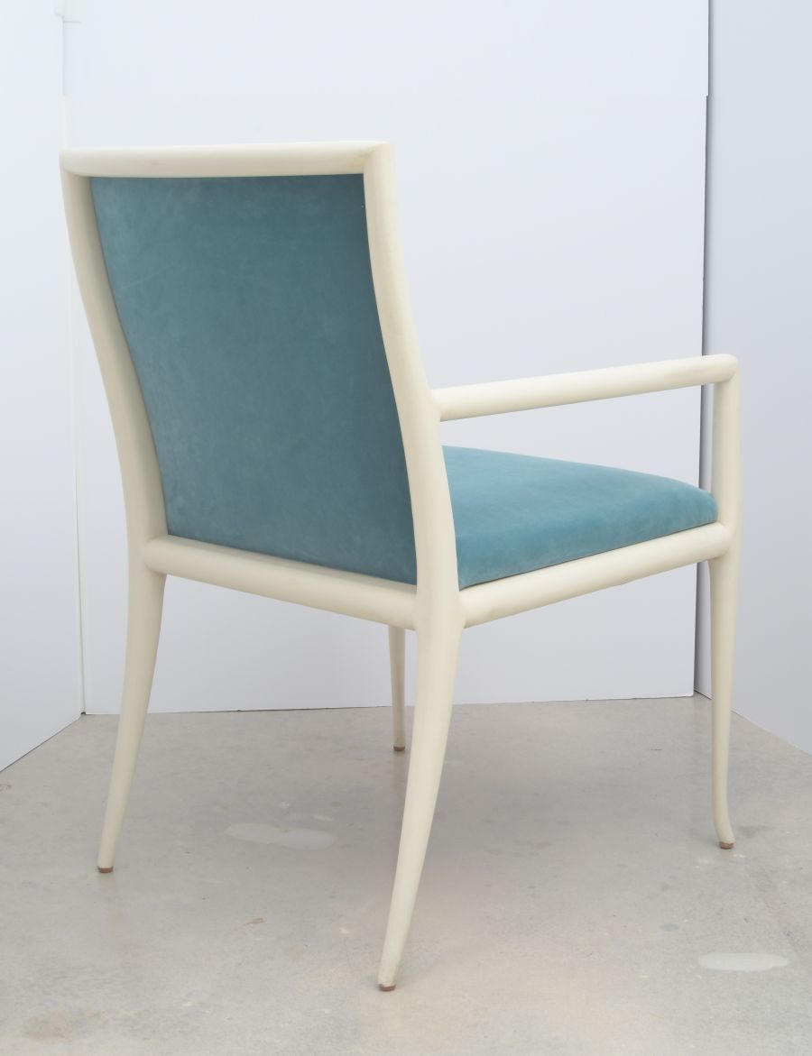 Ivory Voss Arm Chair with Teal Upholstery
