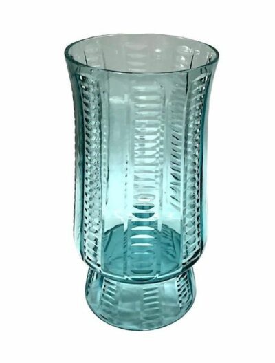 Mint Glass Tiffany Cut Hurricane