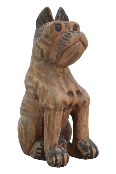 Vintage Carved Wood Dog