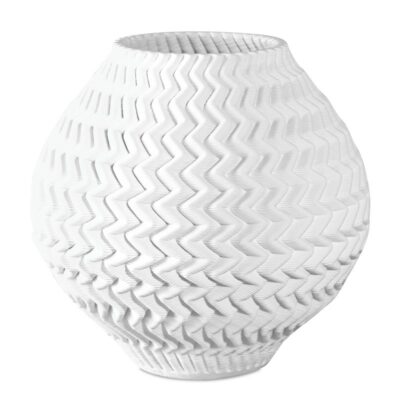 White Ceramic Chevron Vase