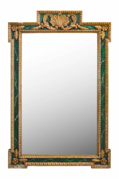 Vintage Faux Malachite Painted Mirror