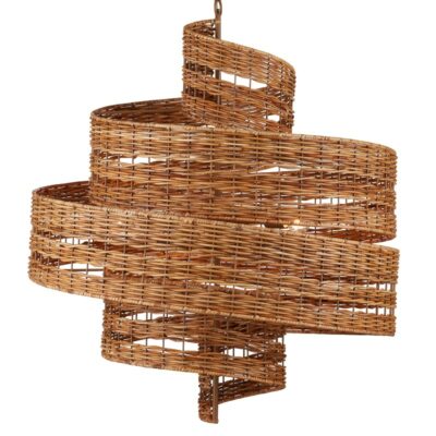 Spiral Rattan 5 Light Chandelier