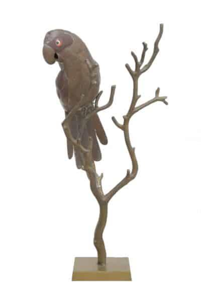 Vintage Bronze Perched Parrot