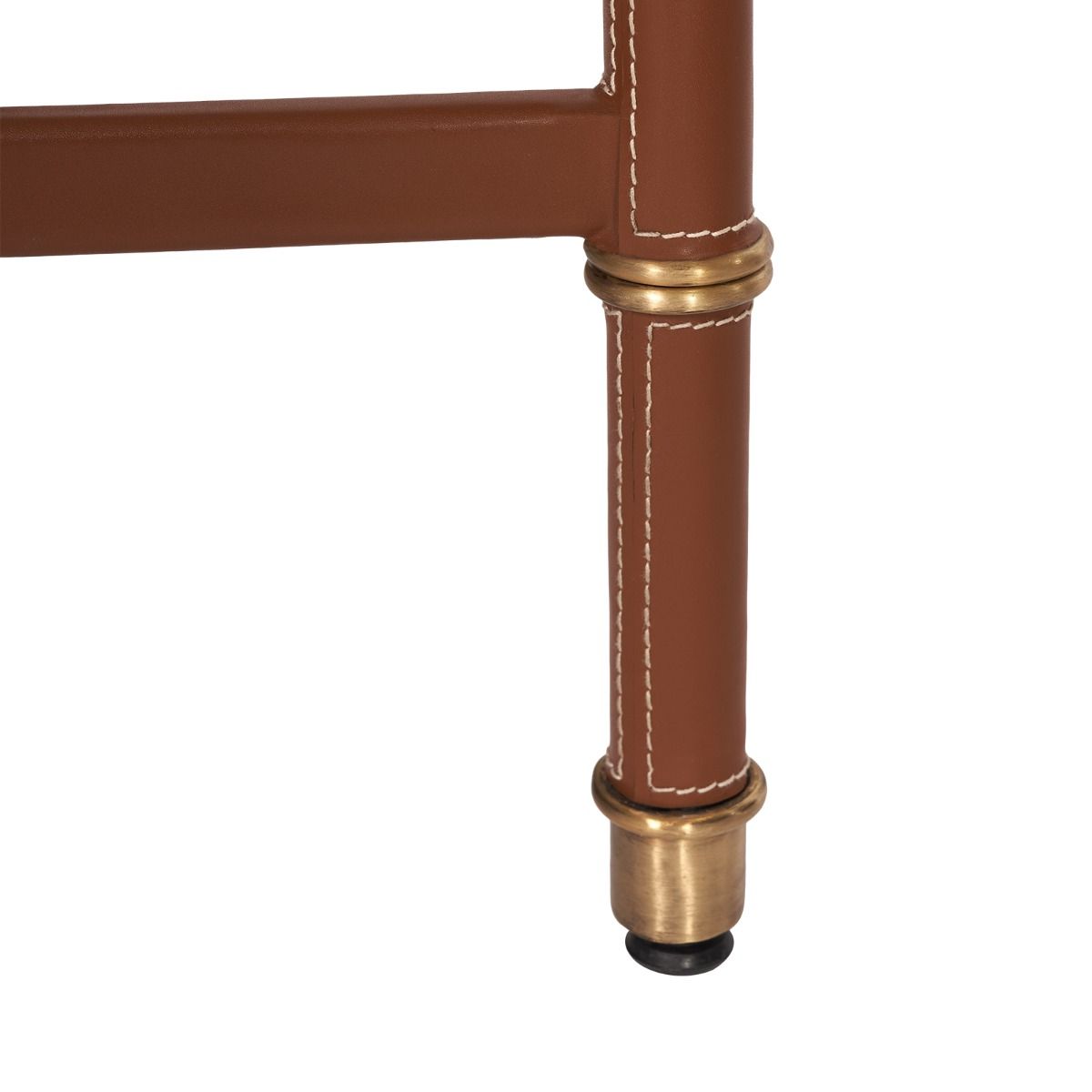 Stitched Leather and Canvas Desk