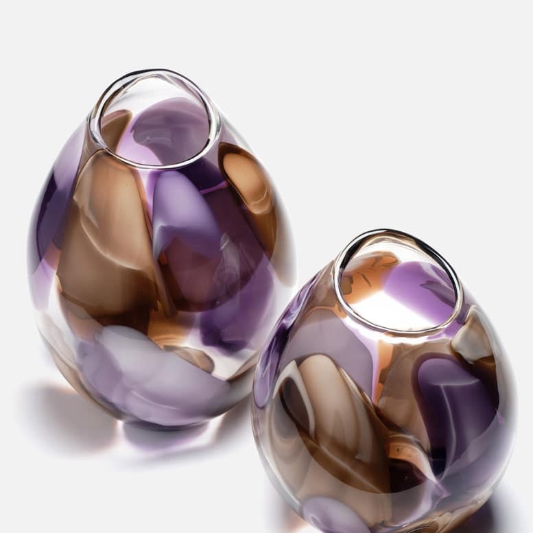 Patterned Blown Glass Vases