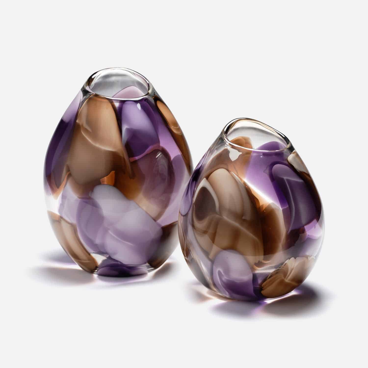 Patterned Blown Glass Vases