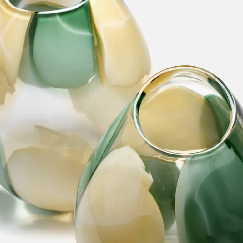 Patterned Blown Glass Vases