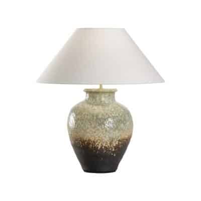 Close-up of Dai Ceramic Japanese Style Table Lamp, showcasing unique finish and elegant design.