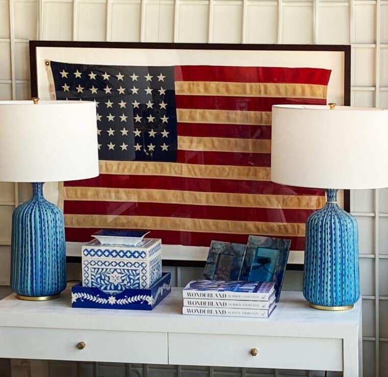 Vintage Framed 48 Star American Flag with Hand Sewn Stars - Image 3