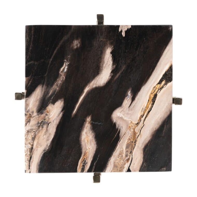 Petrified Wood and Metal Drinks Table - Image 10