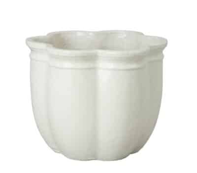 White Scalloped Ceramic Planter