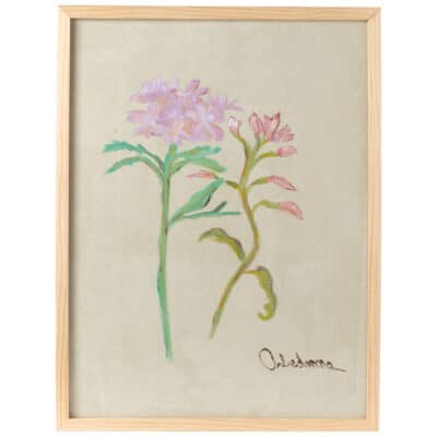 Close-up of Lilac Flowers Original Art by Orbedonna, featuring vibrant colors on canvas with a natural wood frame.