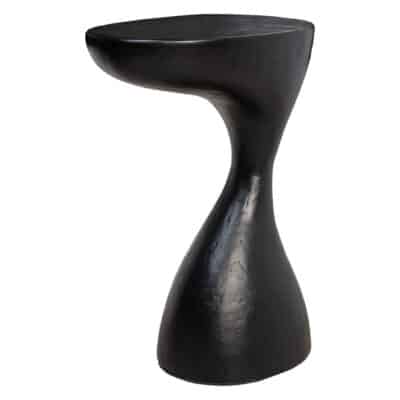 Close-up of Pato Side Table with sleek design in coal finish, showcasing its modern elegance.