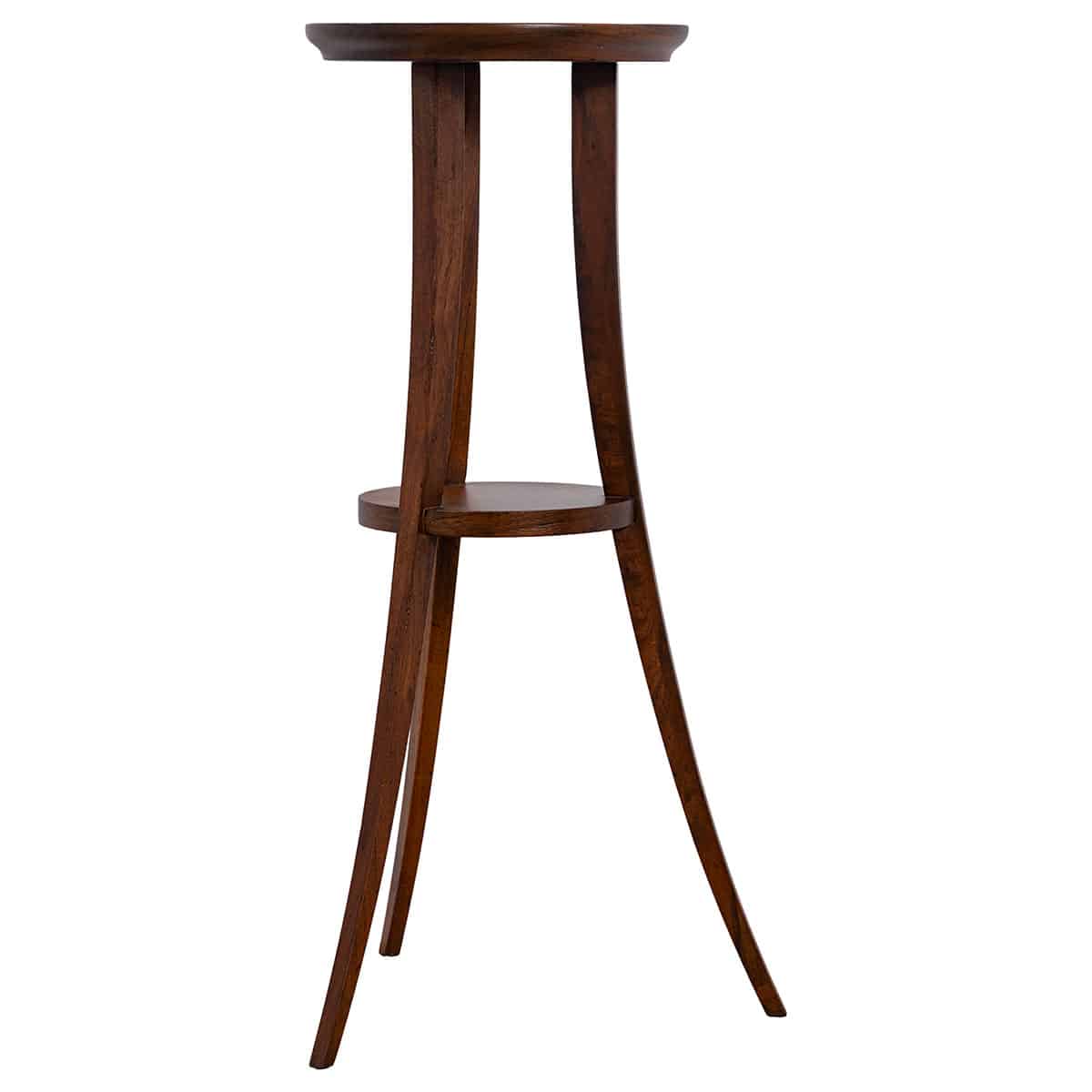 Front view of walnut side table with French wax finish in Dallas and Houston.