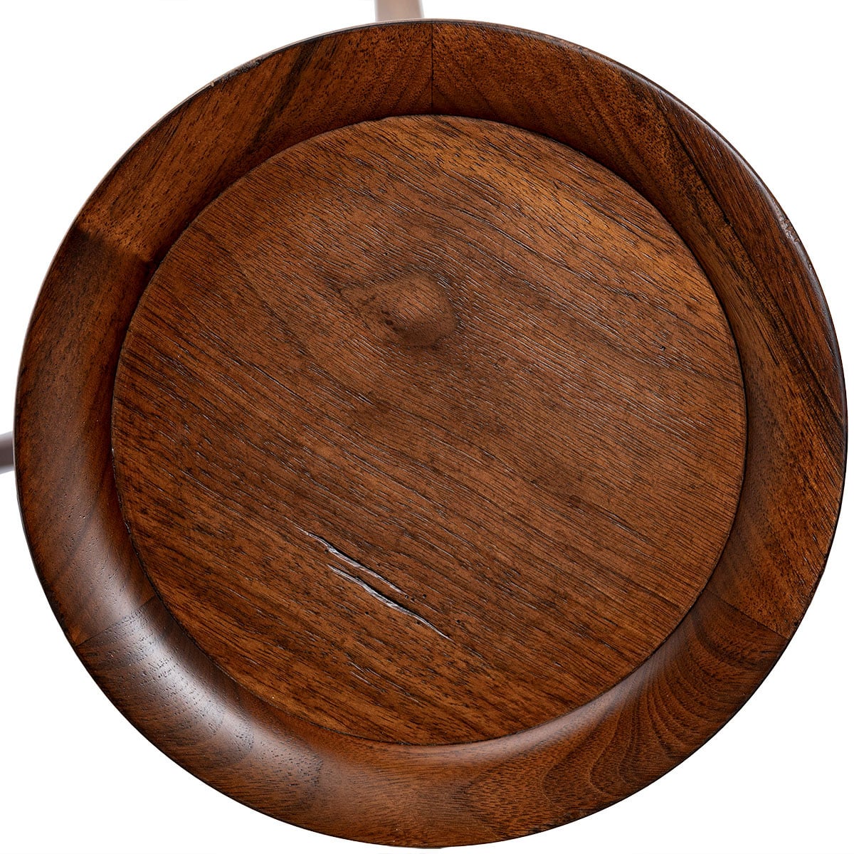 Close-up of Salon Walnut Directoire Style Side Table in French Wax Finish, showcasing its rich walnut tones and elegant design.