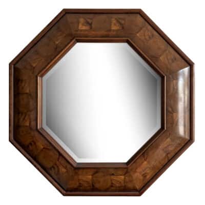 Elegant Octagonal Oyster Mirror with Curved Frame in Dallas