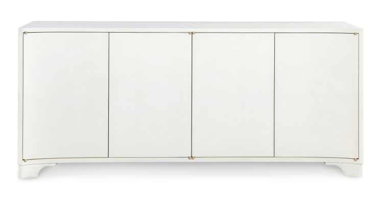 Close-up of Oxford Faux Vellum Buffet with elegant paneling and clean lines, perfect for modern interiors.