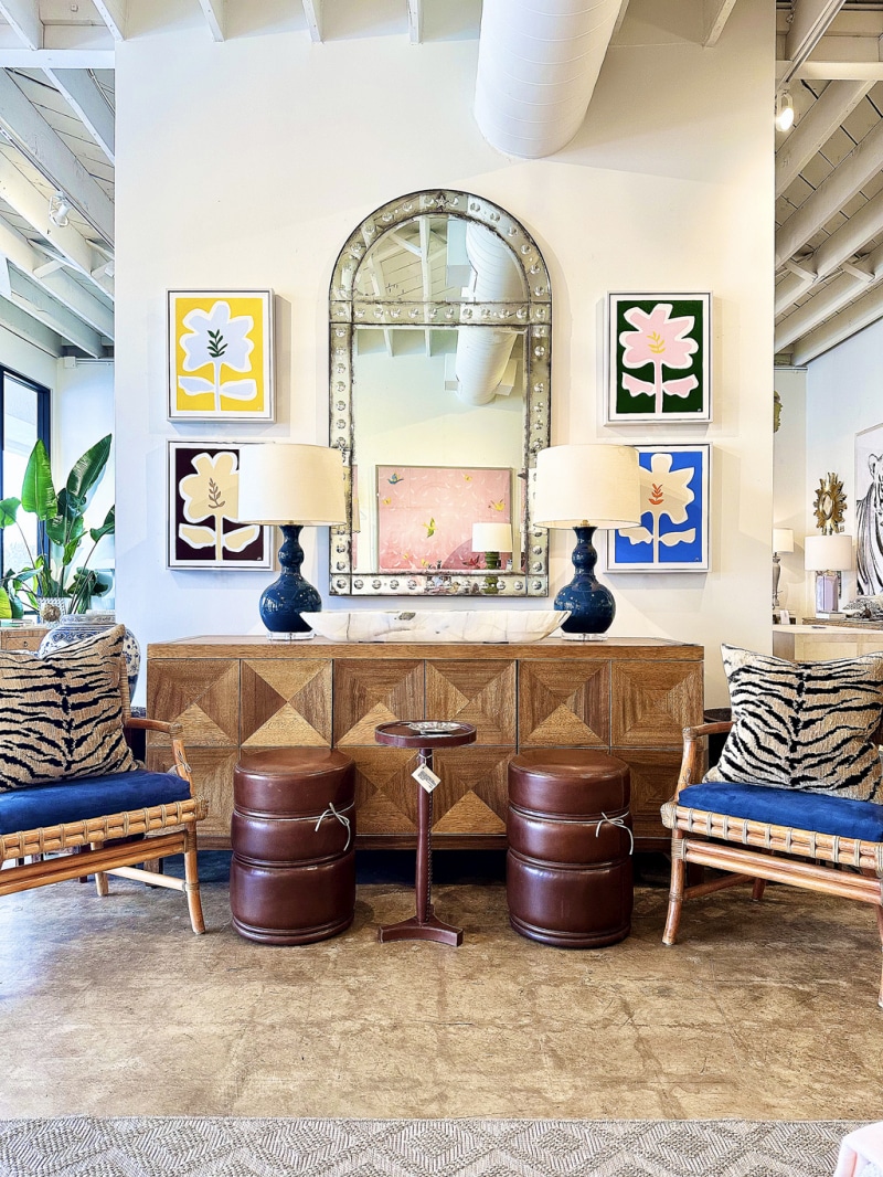 Framed original artworks in vibrant colors, featuring wild flowers on canvas.