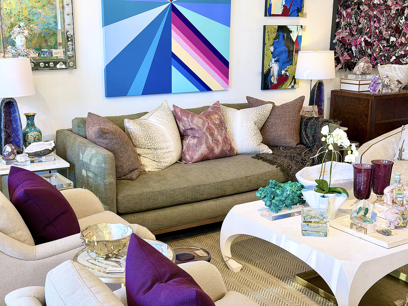 Straight Arm Sofa in Flax Fabric - Image 11