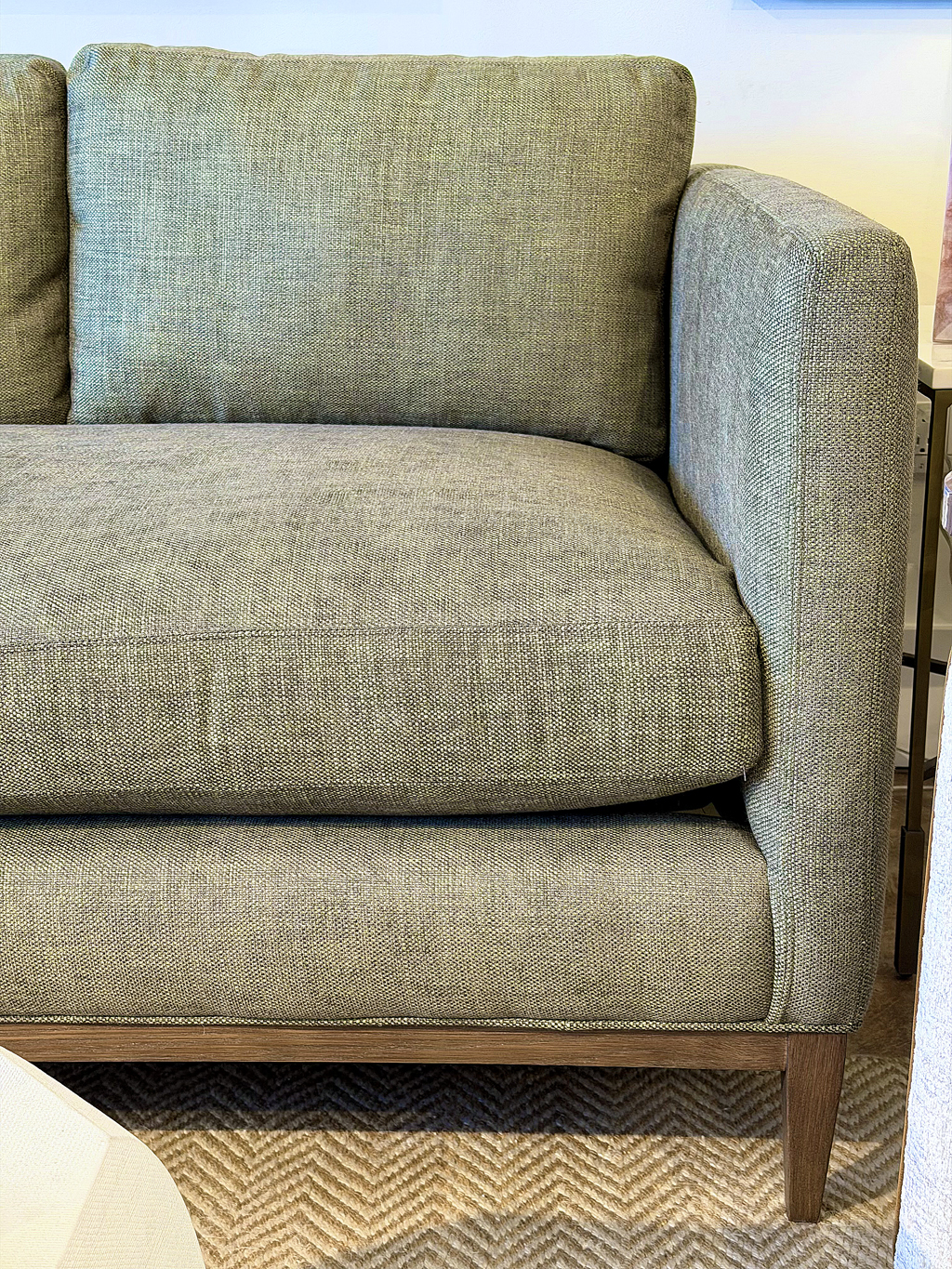 Straight Arm Sofa in Flax Fabric - Image 8