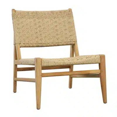 Outdoor Teak & Rattan Chair, Side View