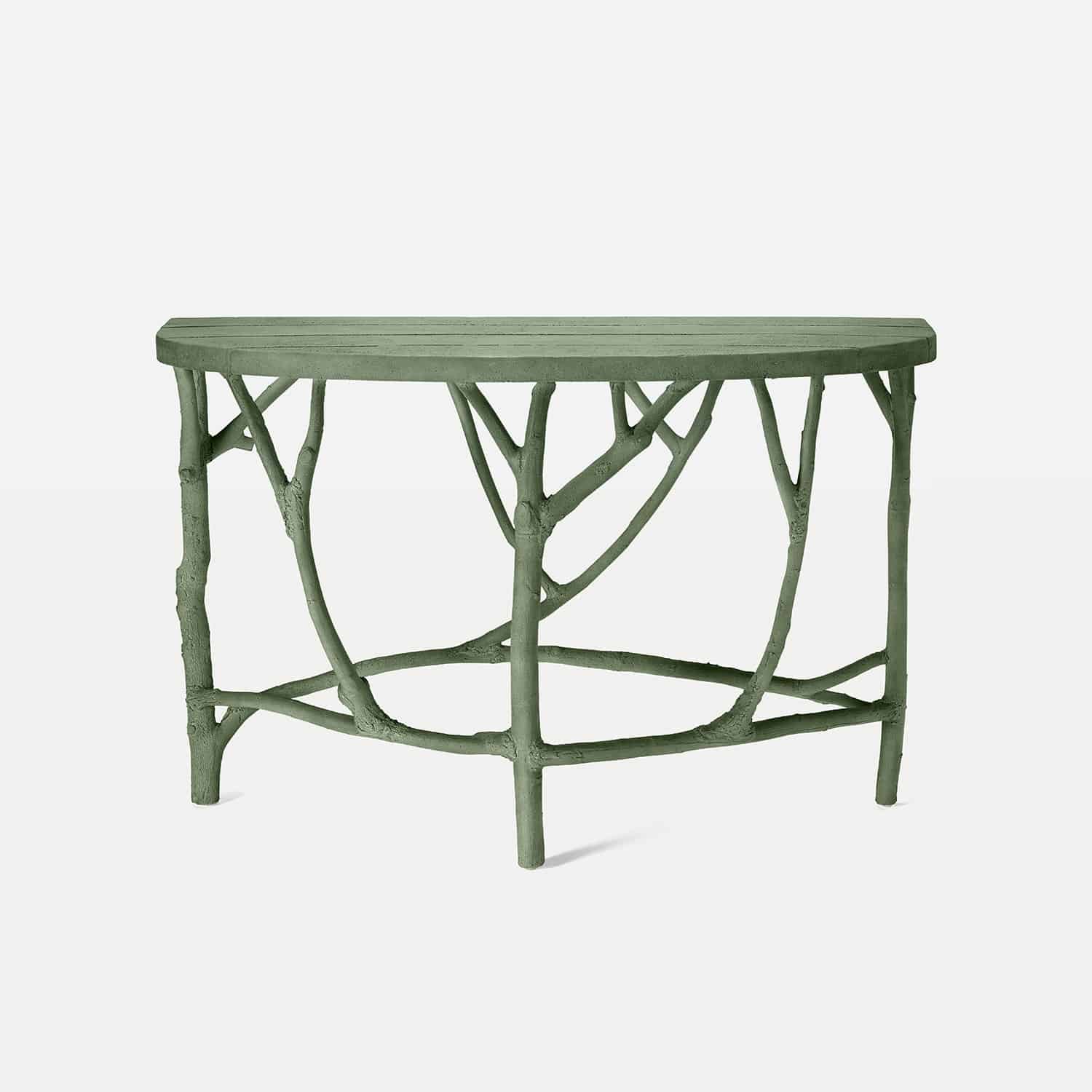 Outdoor Faux Bois Demilune Console - Image 8