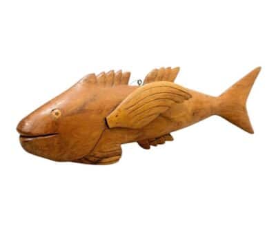 Vintage Wood Fish Sculpture