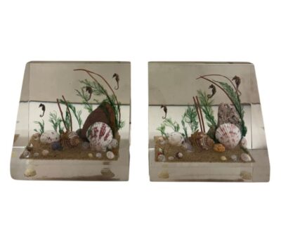 Vintage Lucite Shell Bookends