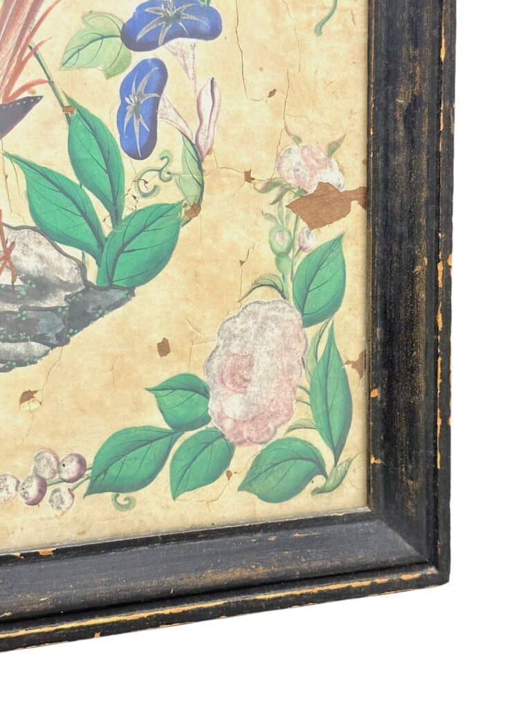 Antique Chinese Botanical and Bird Original Art - Image 6