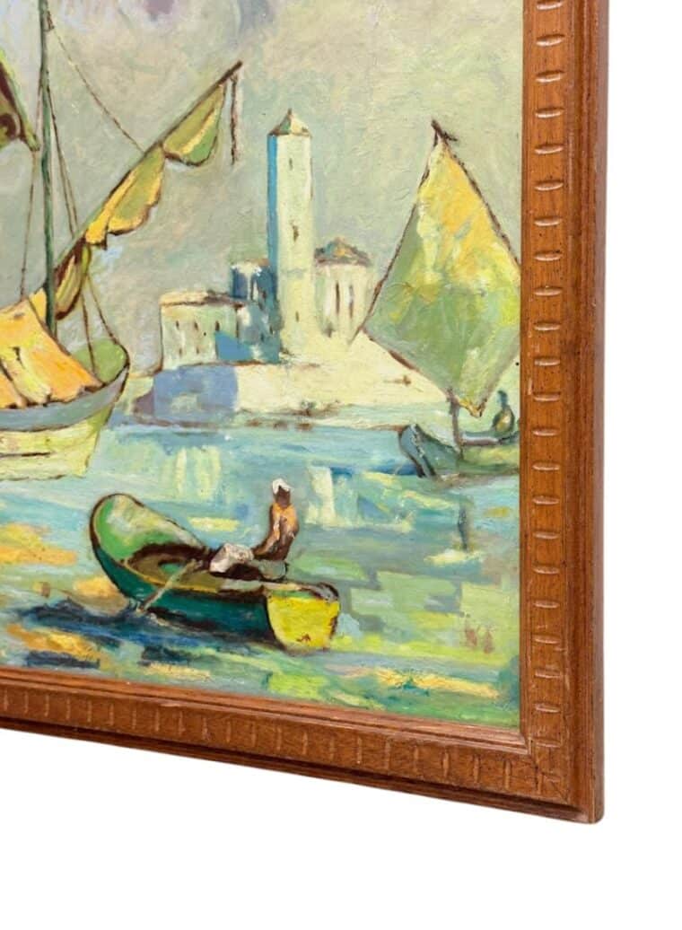 Vintage Impressionist Coastal Painting - Image 2