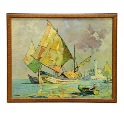Vintage Impressionist Coastal Painting