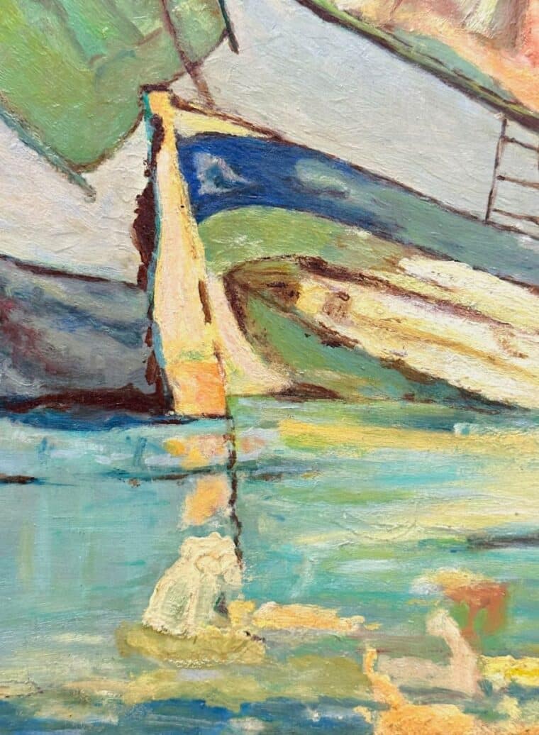 Vintage Impressionist Coastal Painting - Image 6