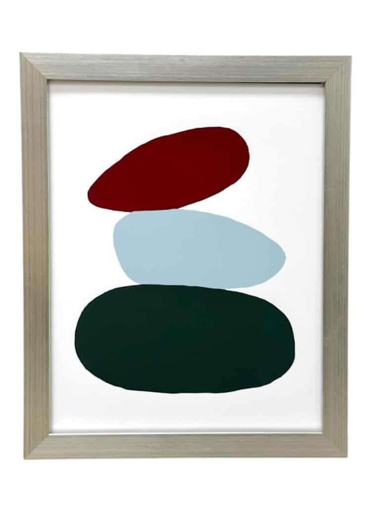 Beach Stones Reproduction Art in Silver Frame - Image 3