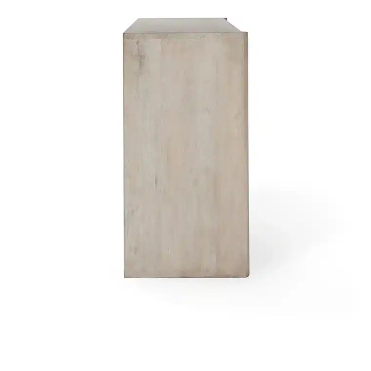 Cream Mango Wood Buffet with Palm Motif - Image 3