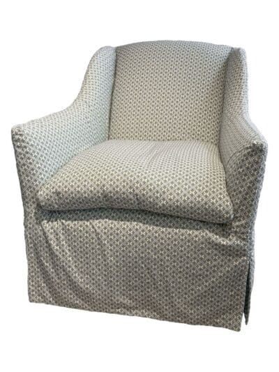 Arronte Slipcovered Bloom Swivel Chair