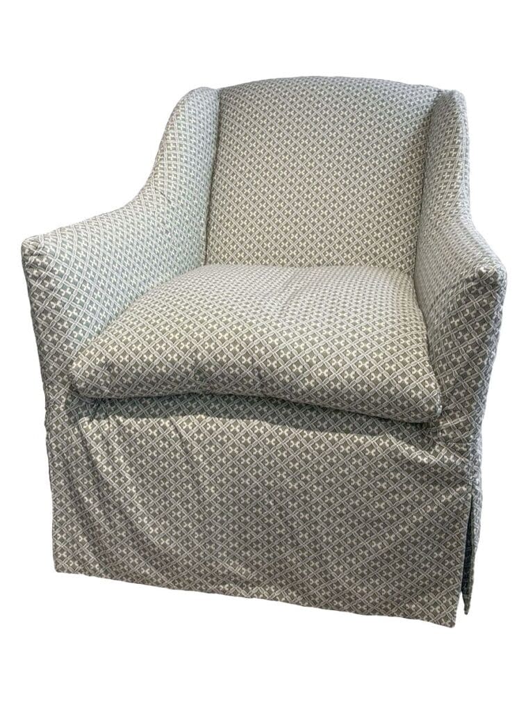 Arronte Slipcovered Bloom Swivel Chair