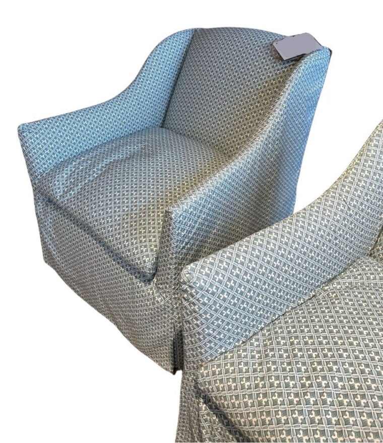 Arronte Slipcovered Bloom Swivel Chair - Image 3