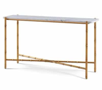 White Marble Console with Faux Bamboo Base