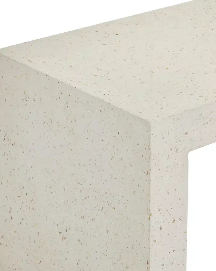 Outdoor Ivory Terrazzo Bench - Image 4