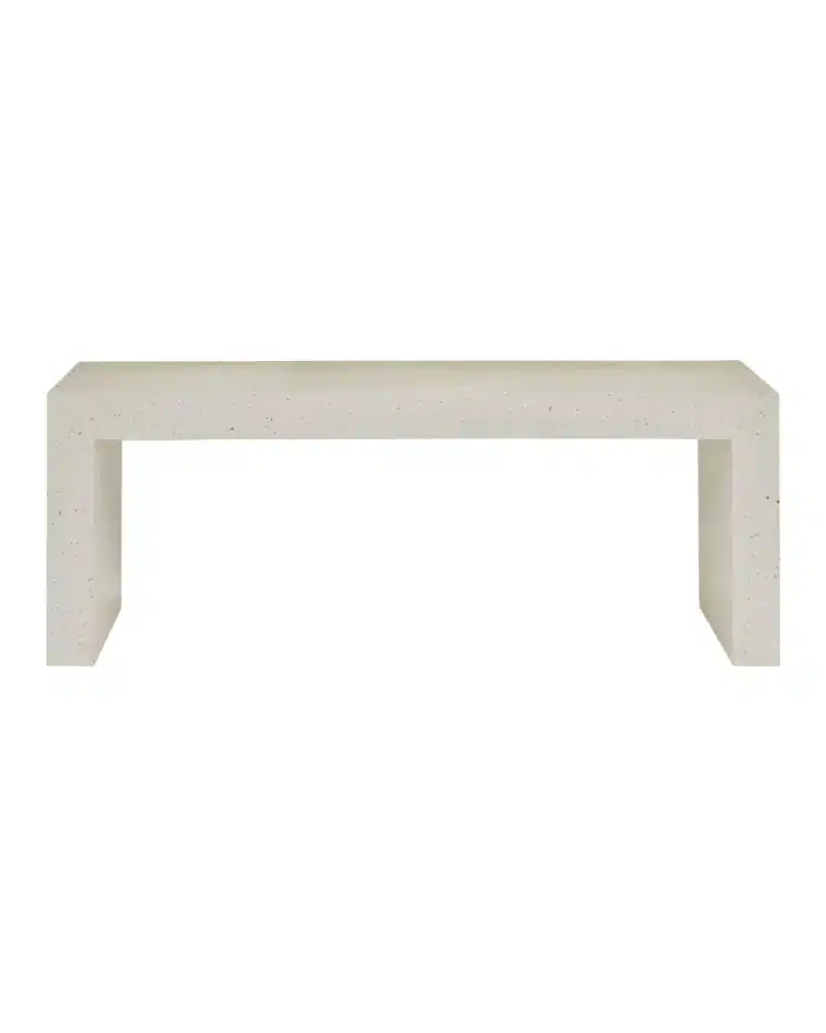 Outdoor Ivory Terrazzo Bench - Image 2