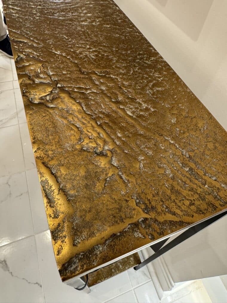 Antiqued Brass Console Table - Image 7