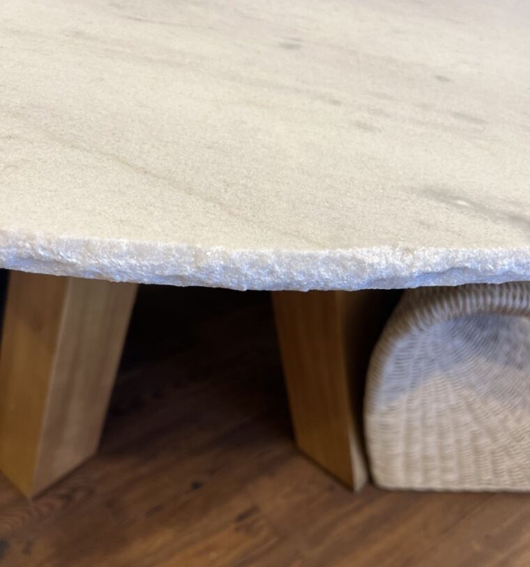 Outdoor Marble Top Dining Table with 4 Angled Legs - Image 2