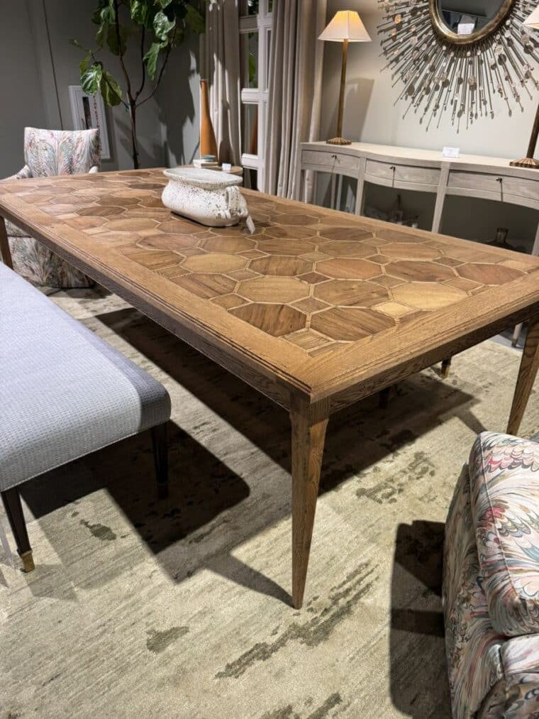 Parquet Wooden Dining Table - Image 7