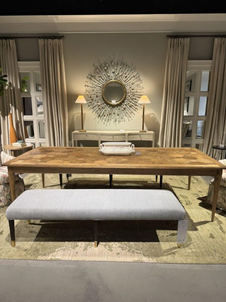 Parquet Wooden Dining Table - Image 9