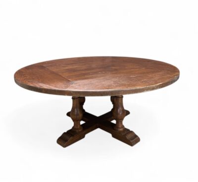 Round Italian Parquet Top Dining Table