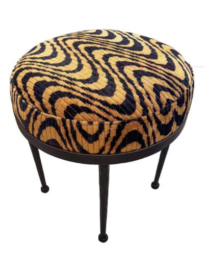 Zig Zag Wave Mid-Century Style Stool