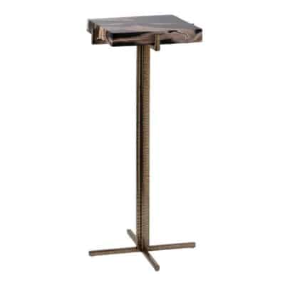 Petrified Wood and Metal Drinks Table